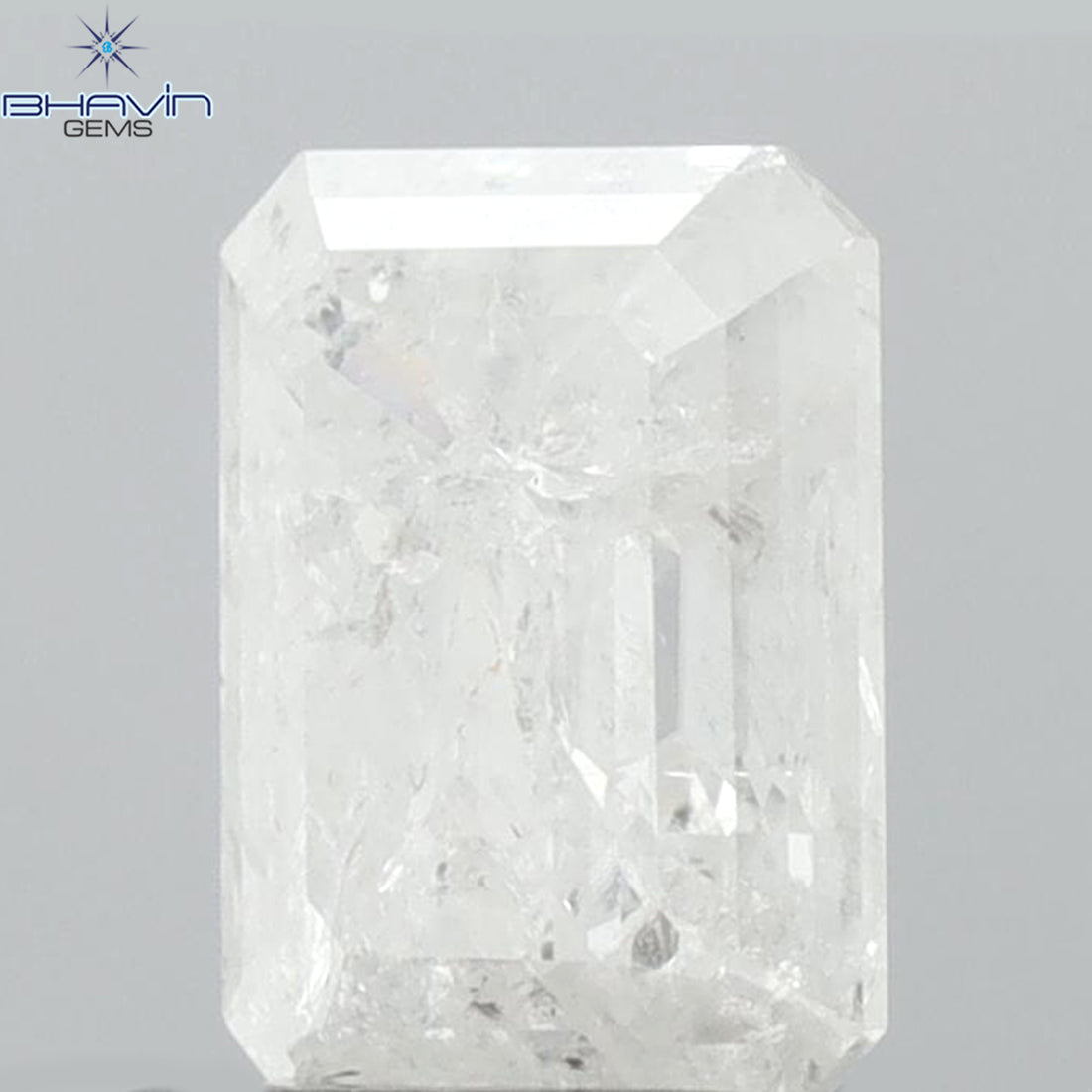 0.43 CT エメラルド シェイプ ナチュラル ダイヤモンド グレー色 SI1 クラリティ (5.22 MM)