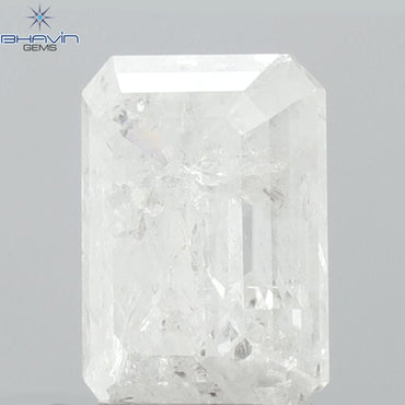 0.94 CT Emerald Shape Natural Diamond White Color I3 Clarity (6.63 MM)