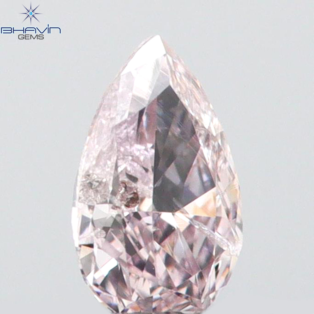 0.08 CT ペアシェイプ ナチュラル ダイヤモンド ピンク色 VS1 クラリティ (3.45 MM)