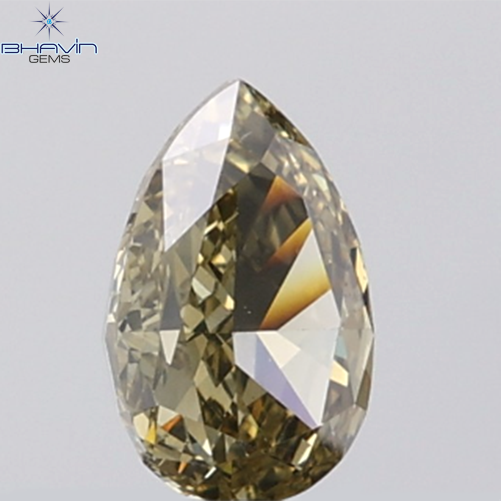 1.02 CT Pear Diamond Natural Green Color VS1 Clarity (7.83 MM)