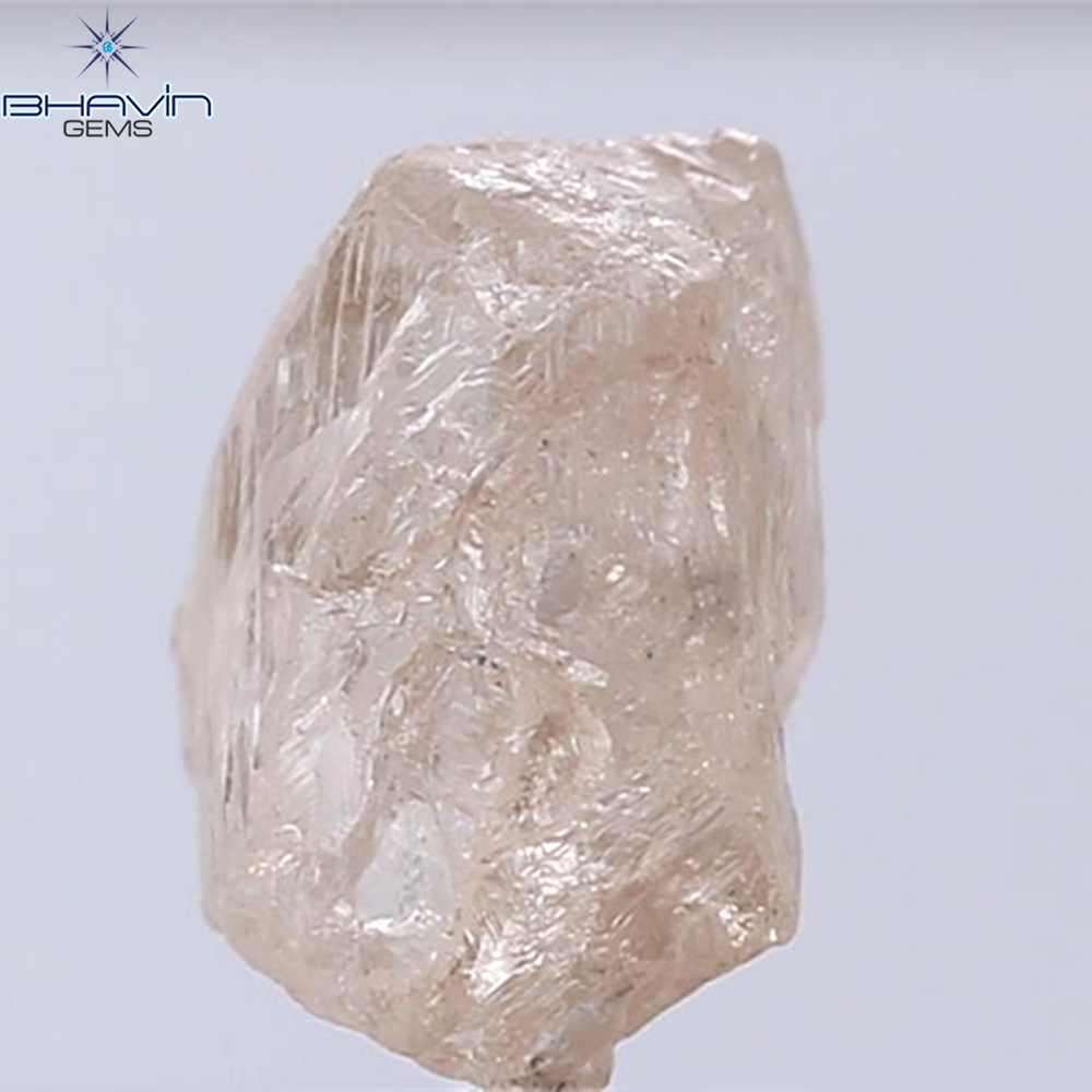3.61 CT Rough Shape Natural Diamond Brown Pink Color I1 Clarity (10.62 MM)