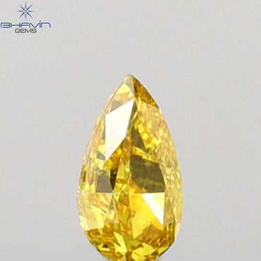 0.10 CT Pear Shape Natural Diamond Yellow Color VS2 Clarity (3.75 MM)