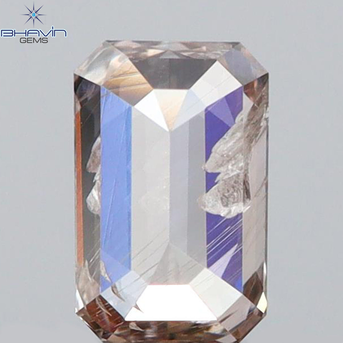 0.43 CT エメラルド シェイプ ナチュラル ダイヤモンド グレー色 SI1 クラリティ (5.22 MM)