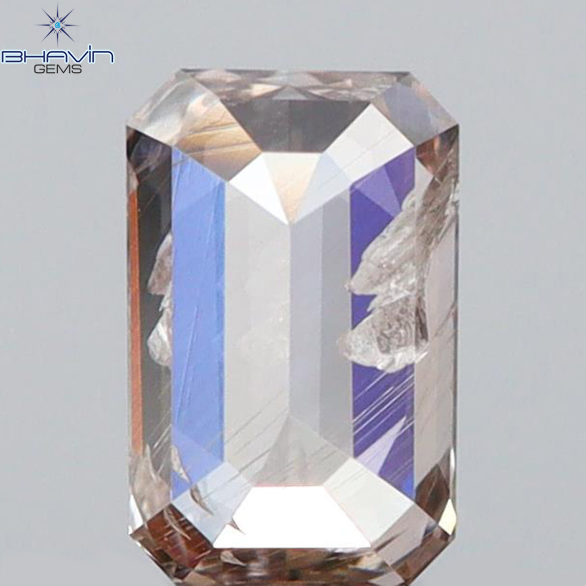 0.43 CT エメラルド シェイプ ナチュラル ダイヤモンド グレー色 SI1 クラリティ (5.22 MM)