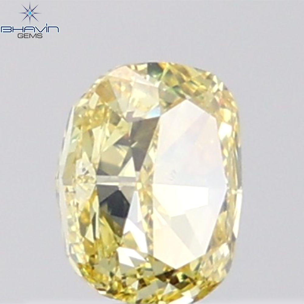 GIA Certified 1.00 CT Cushion Diamond Natural  Brownish Yellow Color VS2 Clarity (6.21 MM)