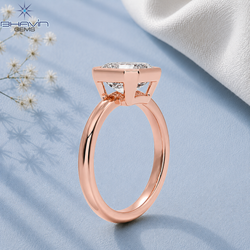 Asscher Cut Bezel Set Solitaire Engagement Ring in Rose Gold