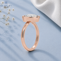 Marquise Cut Bezel Set Solitaire Engagement Ring in Rose Gold