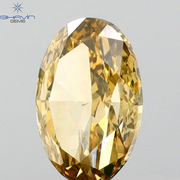0.70 CT Oval Shape Natural Diamond Brown Color I1 Clarity (6.55 MM)