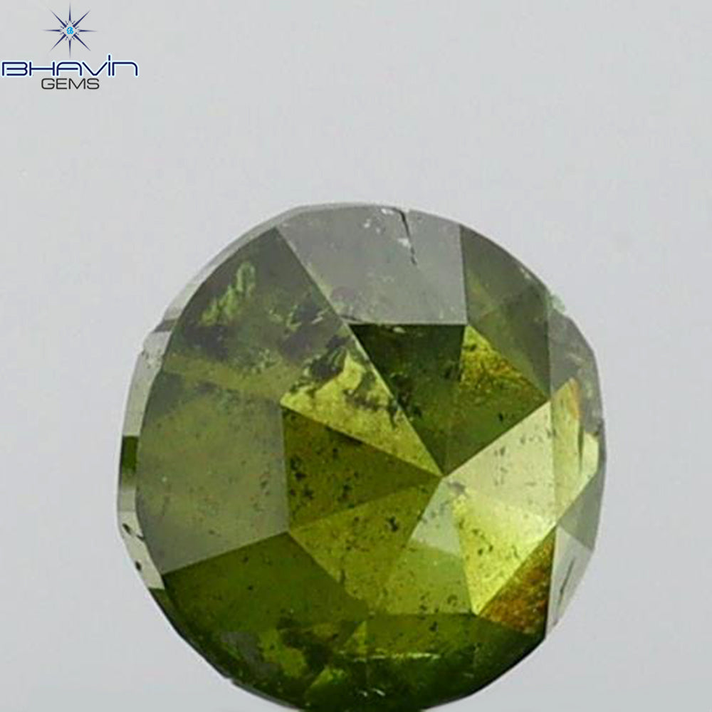 0.09 CT ラウンド ローズ カット シェイプ 天然ダイヤモンド グリーンがかったブルー カラー SI1 クラリティ (4.00 MM)