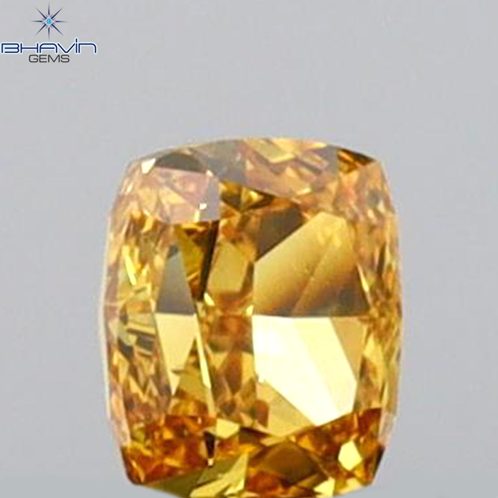 0.14 CT Cushion Shape Natural Diamond Orange Color VS2 Clarity (3.05 MM)