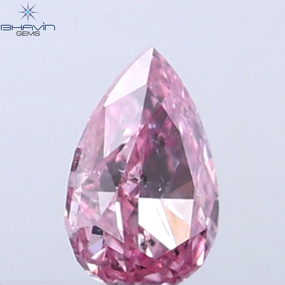 0.07 CT ペアシェイプ 天然ダイヤモンド ピンクカラー SI1 クラリティ (3.52 MM)