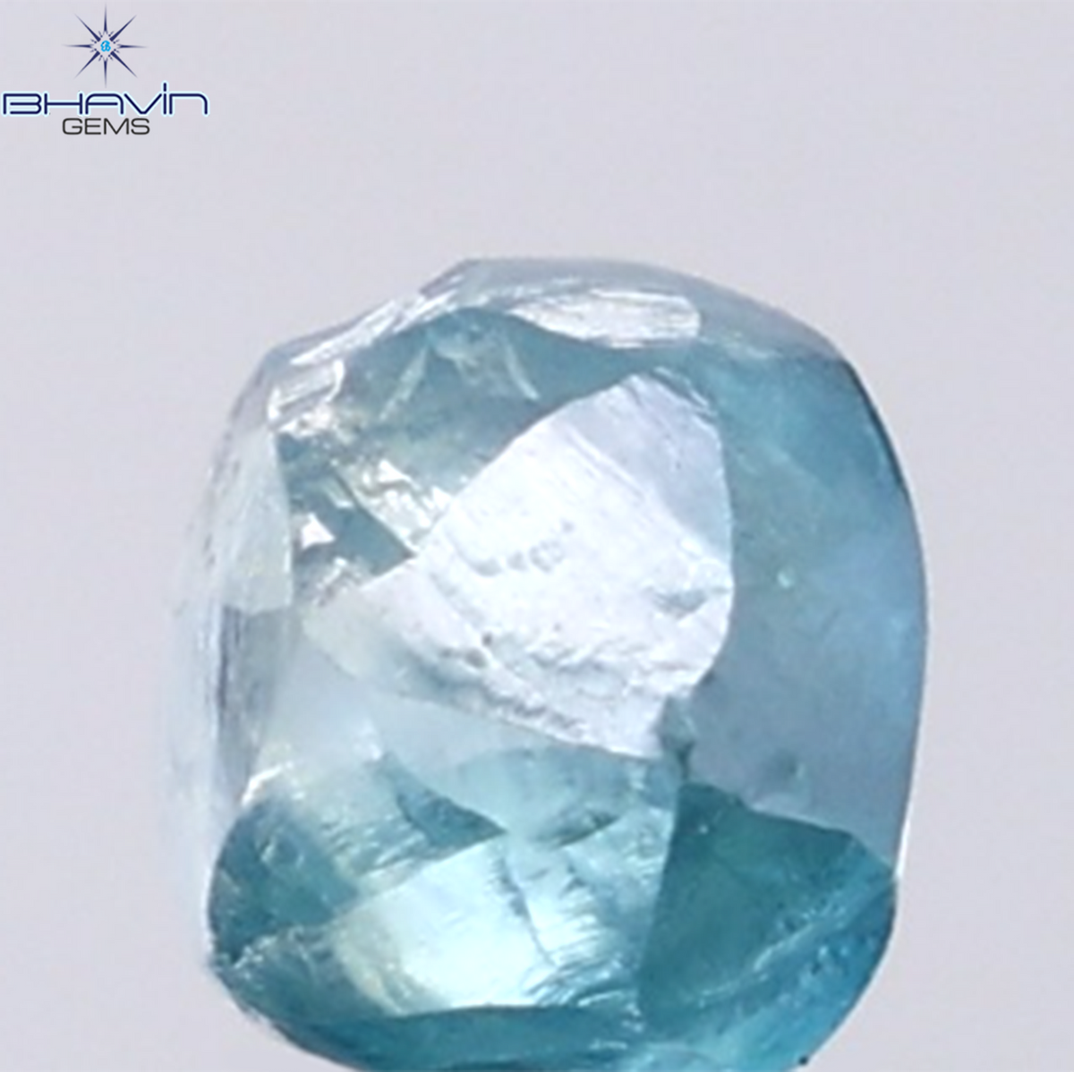 1.43 CT Natural Rough Diamond Enhanced Blue Color Clarity VS (6.35 MM)