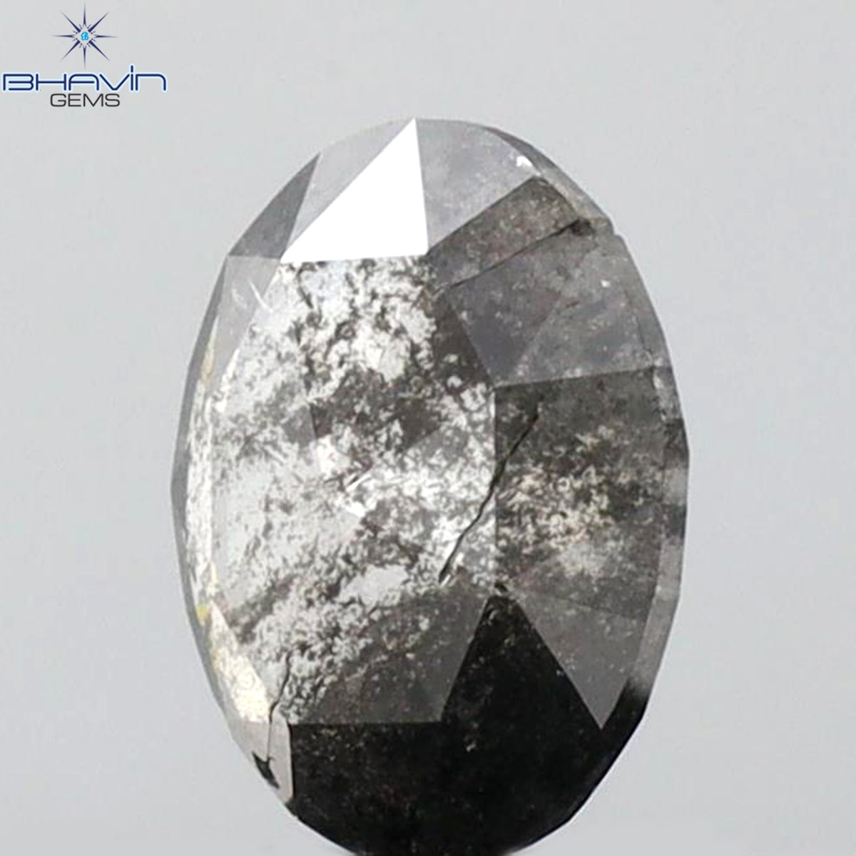 0.72 CT Oval Shape Natural Diamond Salt And Papper Color I3 Clarity (6.62 MM)
