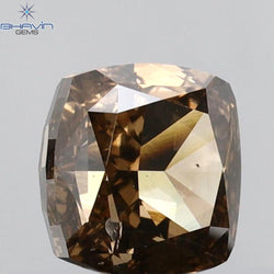 1.02 CT Cushion Shape Natural Diamond Brown Color VS2 Clarity (5.40 MM)