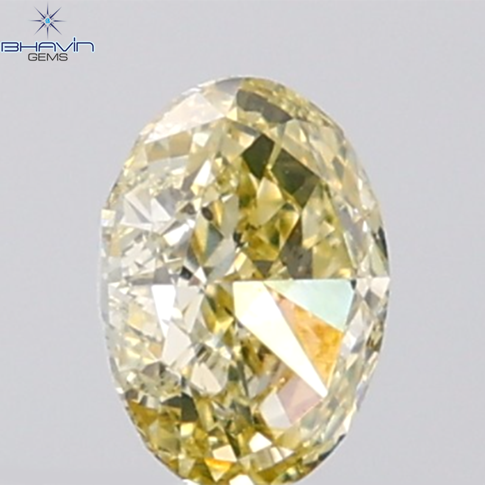 0.80 CT Oval Diamond Natural Yellow Color VS2 Clarity (6.27 MM)