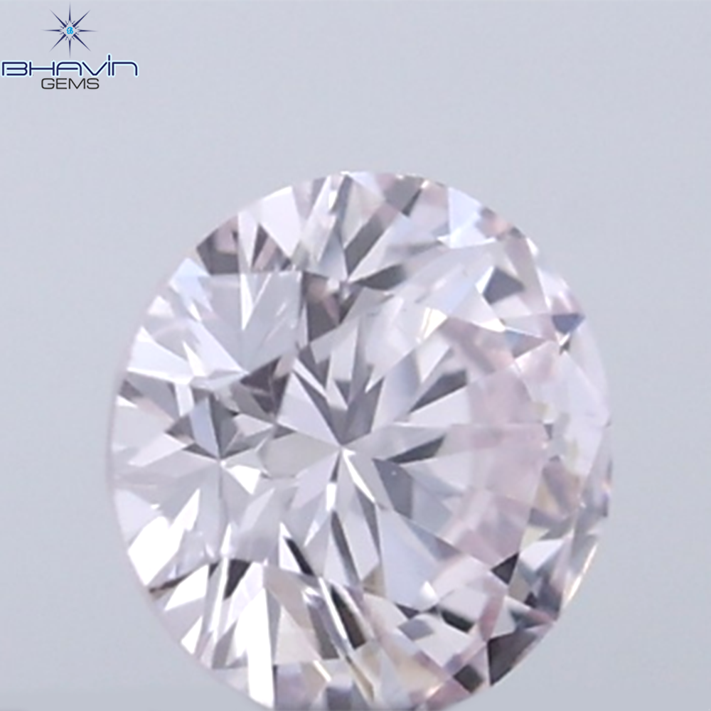 0.18 CT ラウンド ローズ カット シェイプ 天然ダイヤモンド ピンク色 I2 クラリティ (3.86 MM)
