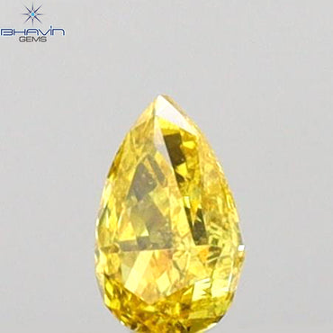 0.09 CT Pear Shape Natural Diamond Yellow Color VS2 Clarity (3.55 MM)