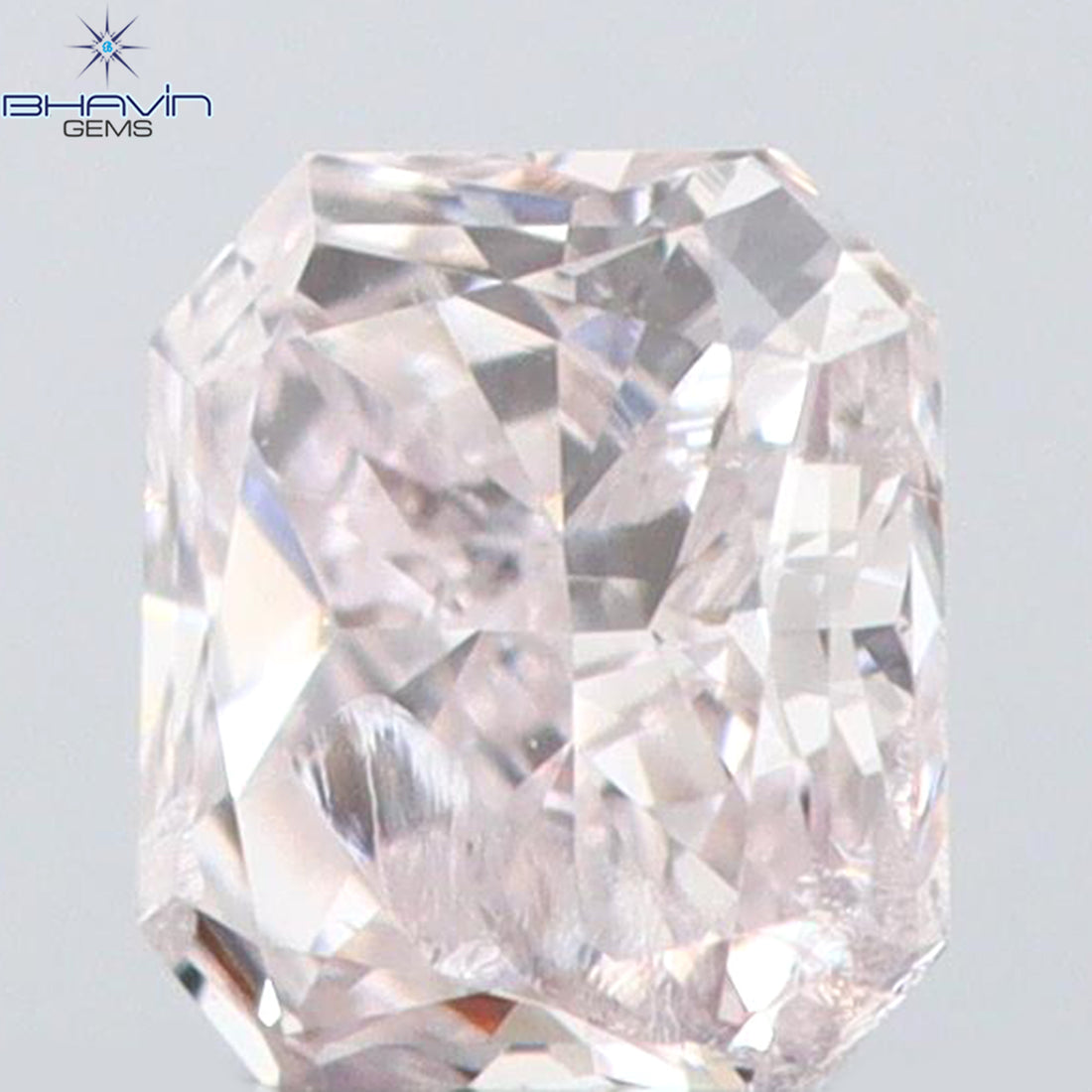 0.08 CT ラディアント シェイプ ナチュラル ダイヤモンド ピンク色 SI2 クラリティ (2.38 MM)