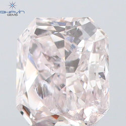 0.12 CT Radiant Shape Natural Diamond Pink Color SI2 Clarity (3.08 MM)