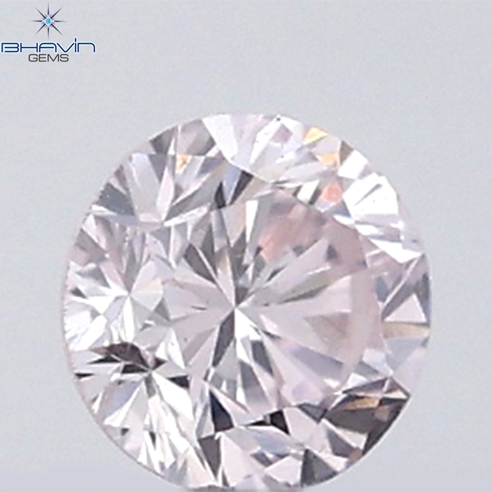 0.18 CT ラウンド ローズ カット シェイプ 天然ダイヤモンド ピンク色 I2 クラリティ (3.86 MM)