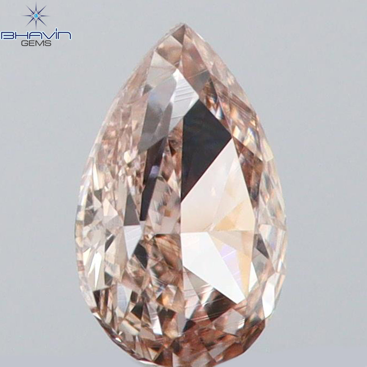 0.08 CT ペアシェイプ ナチュラル ダイヤモンド ピンク色 VS1 クラリティ (3.45 MM)