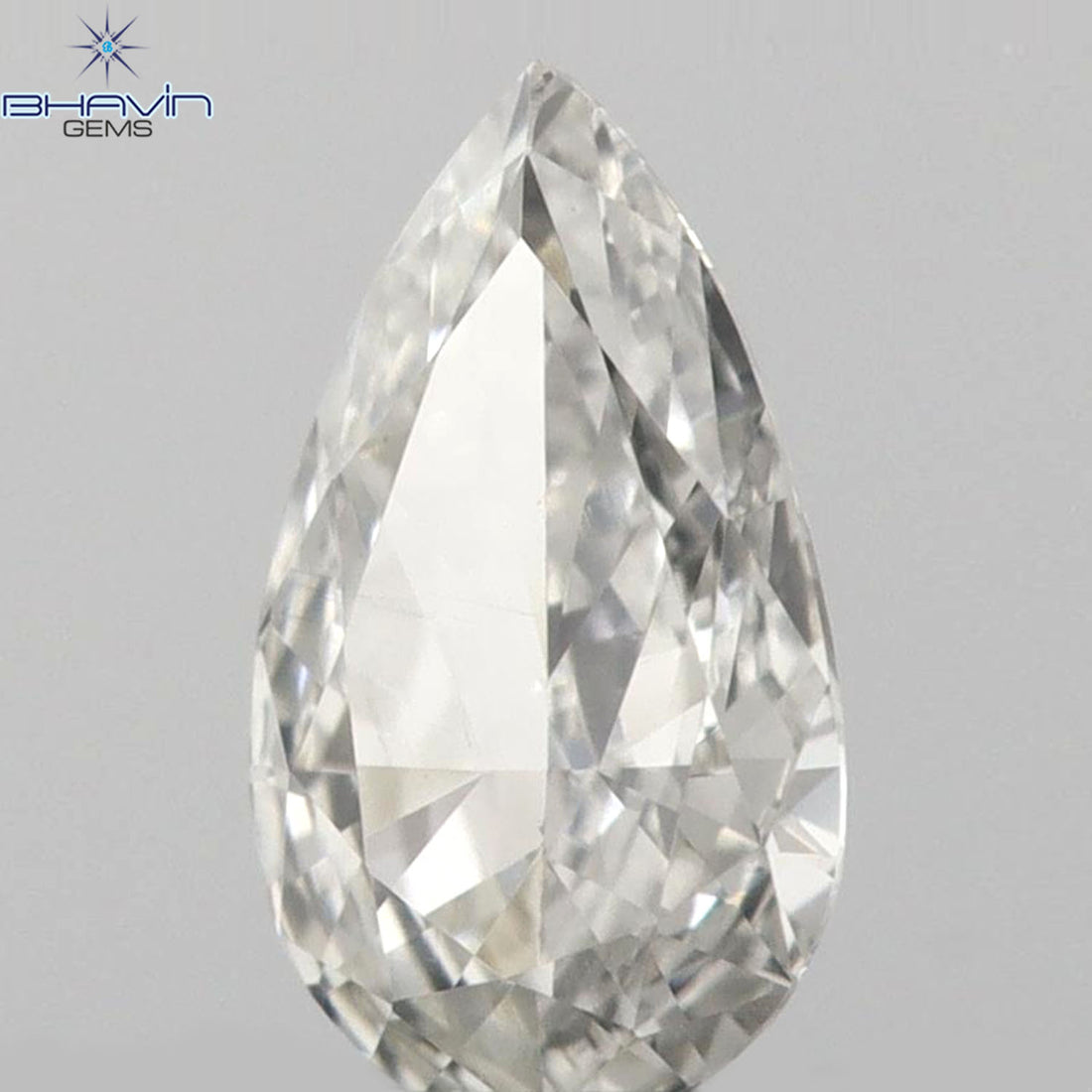 0.13 CT ペアシェイプ 天然ダイヤモンド グレーカラー VS1 クラリティ (4.72 MM)
