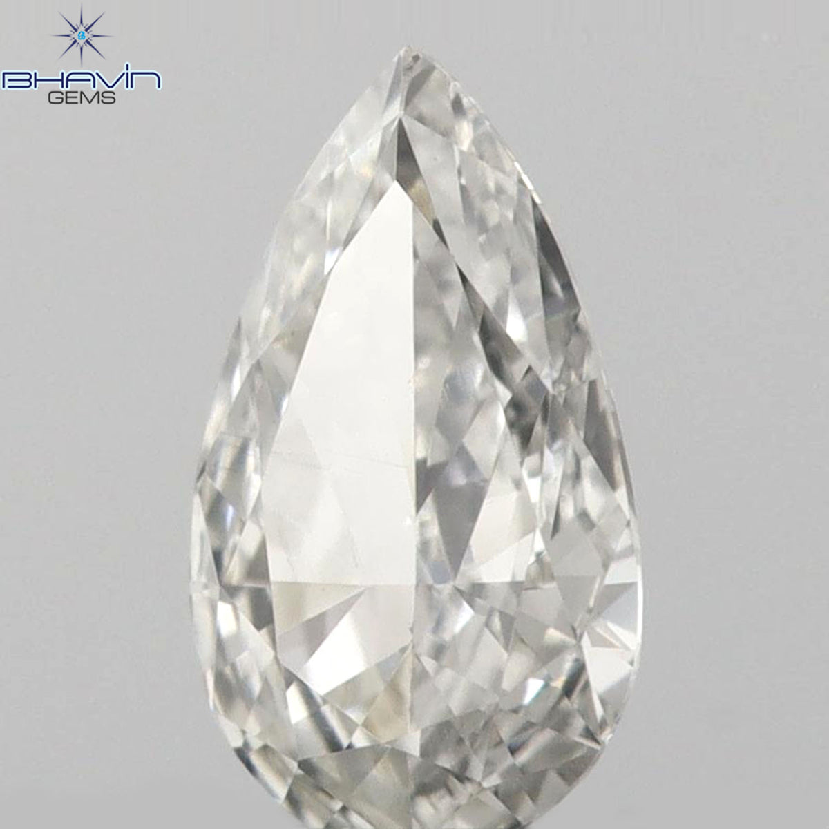 0.13 CT ペアシェイプ 天然ダイヤモンド グレーカラー VS1 クラリティ (4.72 MM)