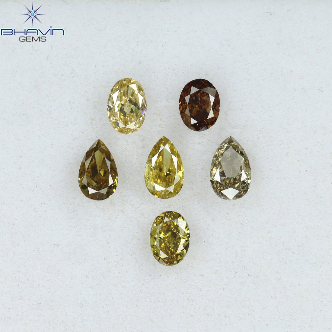 1.09 CT/6 Pcs Natural Mix Shape Diamond Mix Fancy Color Clarity SI1 (4.56 MM)