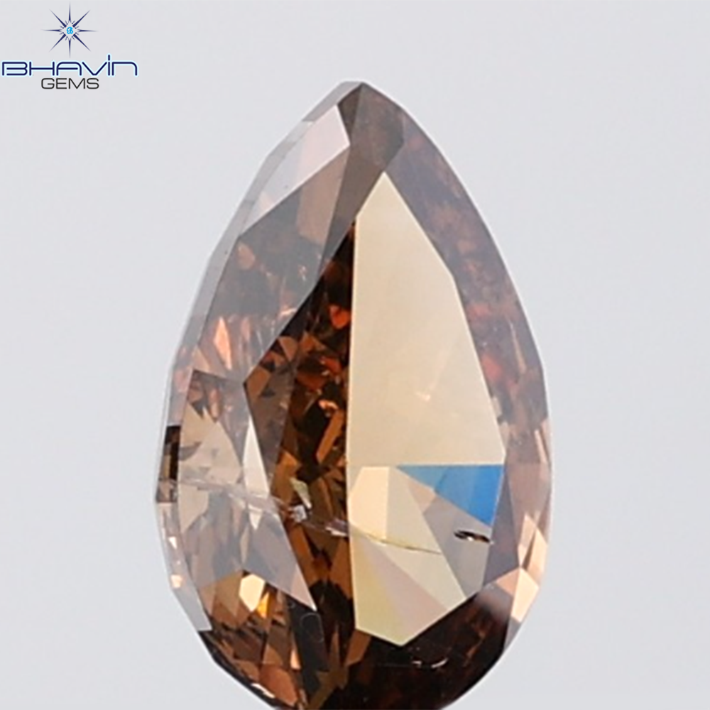 1.01 CT Pear Diamond Natural Brown Color SI2 Clarity (7.92 MM)