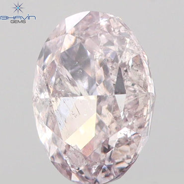 0.27 CT Oval Shape Natural Diamond Pink Color I1 Clarity (4.54 MM)