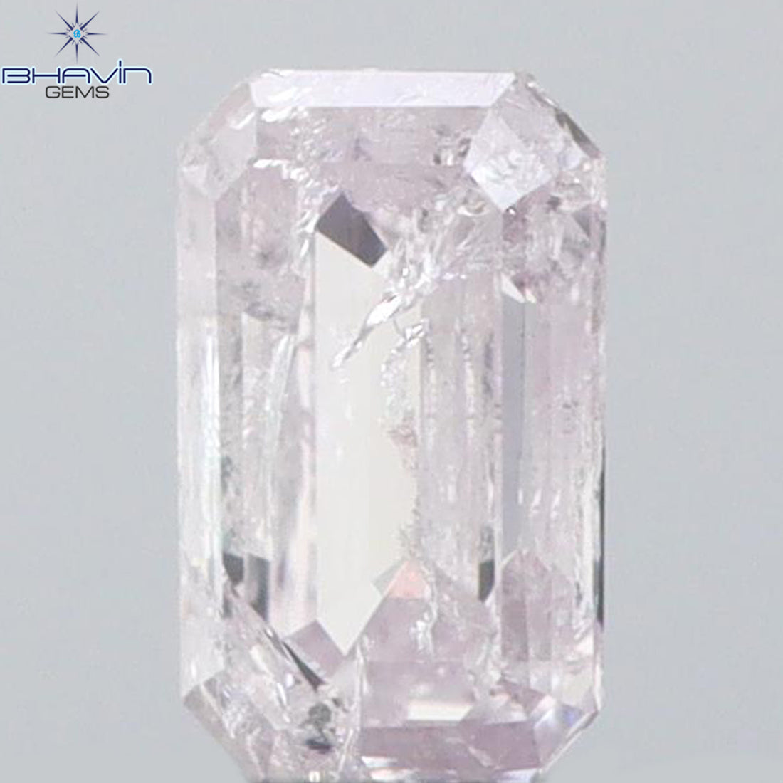 0.43 CT エメラルド シェイプ ナチュラル ダイヤモンド グレー色 SI1 クラリティ (5.22 MM)