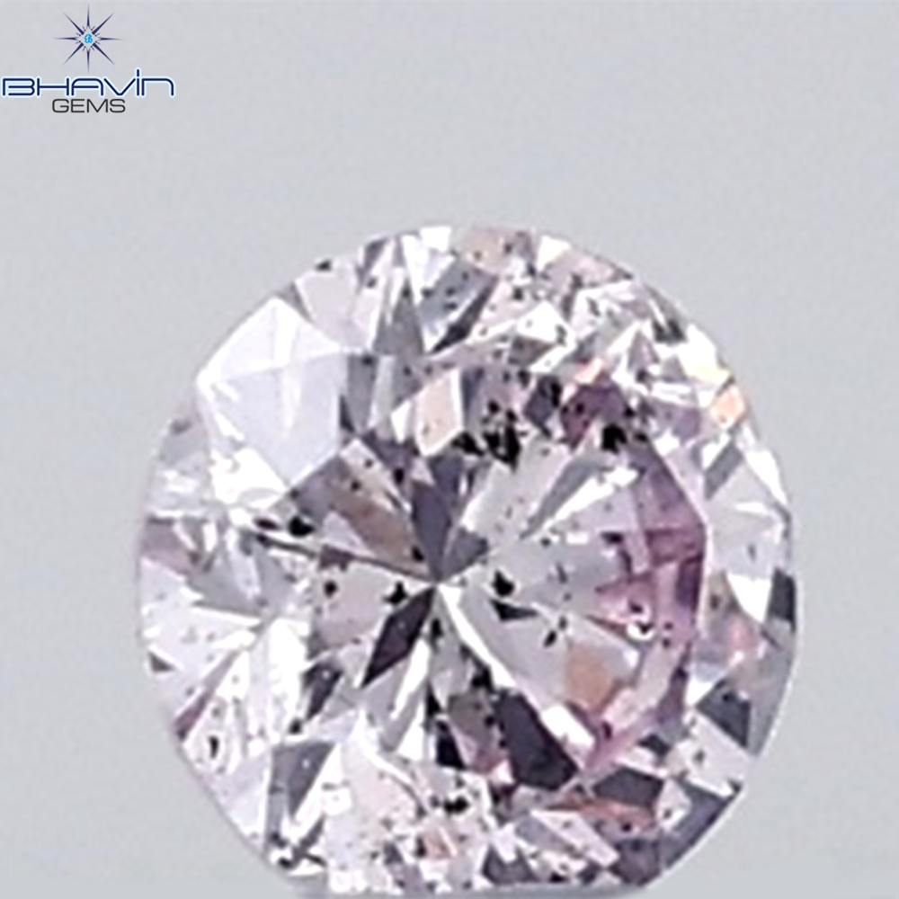 0.18 CT ラウンド ローズ カット シェイプ 天然ダイヤモンド ピンク色 I2 クラリティ (3.86 MM)