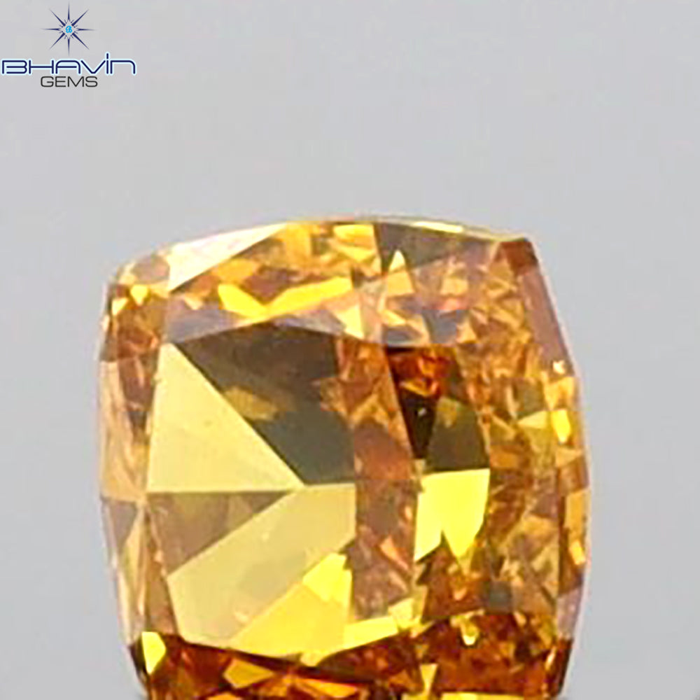 0.12 CT Cushion Shape Natural Diamond Orange Color VS1 Clarity (2.62 MM)