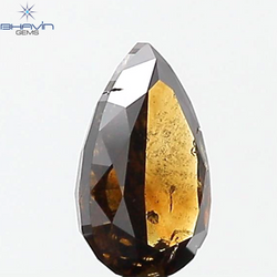 0.53 CT Pear Shape Natural Diamond Brown Color I1 Clarity (6.53 MM)