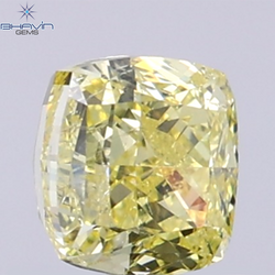 GIA認定 1.27 CT クッションダイヤモンド イエローカラー 天然ダイヤモンド VS1 クラリティ (5.97 MM)