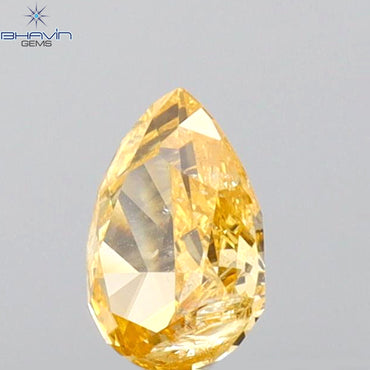 0.28 CT Pear Shape Natural Diamond Orange Color SI2 Clarity (5.16 MM)