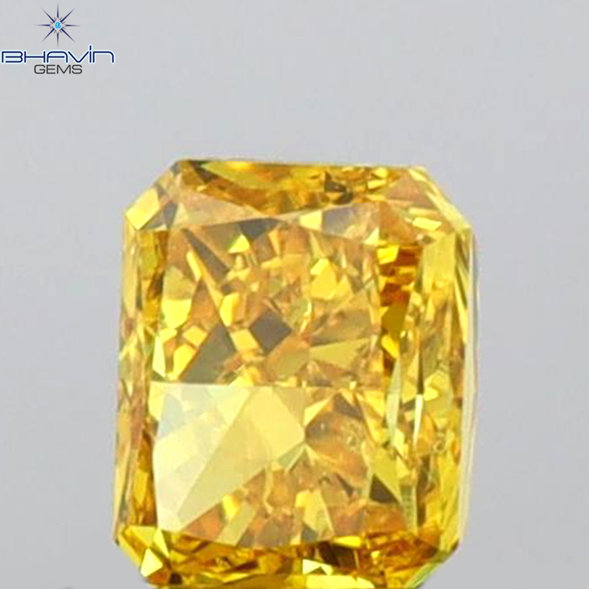 GIA Certified 0.25 CT Radiant Diamond Orange-Yellow Color Natural Diamond SI2 Clarity (3.66 MM)