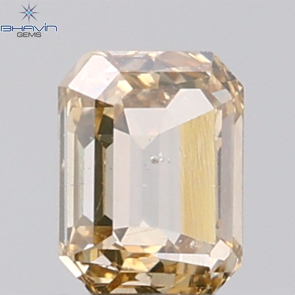 1.00 CT Emerald Diamond Natural Brown Color SI Clarity (5.92 MM)