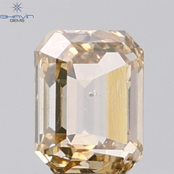 1.00 CT Emerald Diamond Natural Brown Color SI Clarity (5.92 MM)