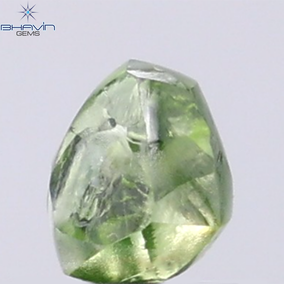 0.99 CT Natural Rough Diamond Enhanced Green Color Clarity VS (5.89 MM)