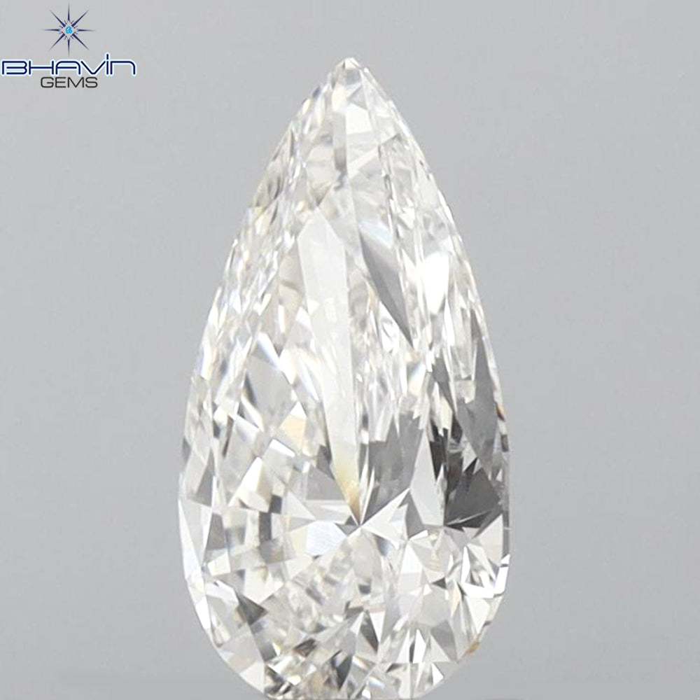 GIA Certified 1.01 CT Pear Diamond White (H) Color Natural Diamond (9.44 MM)