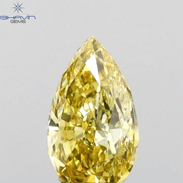 0.27 CT Pear Shape Natural Diamond Green (Chameleon) Color SI1 Clarity (5.34 MM)