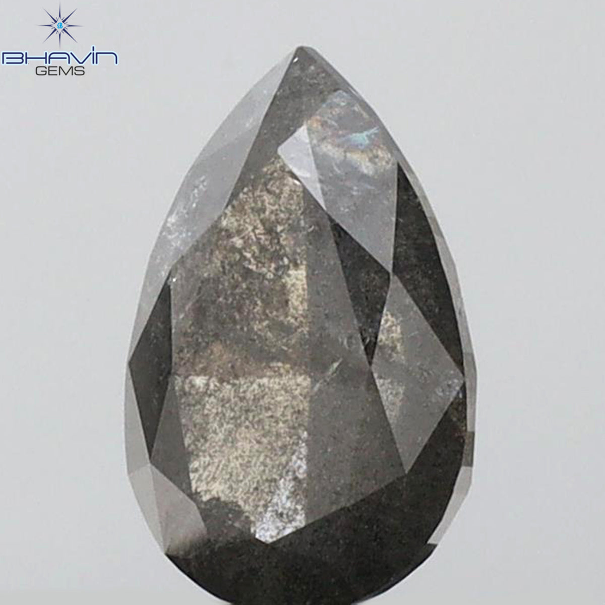0.80 CT Pear Shape Natural Loose Diamond Salt And Pepper Color I3 Clarity (7.24 MM)
