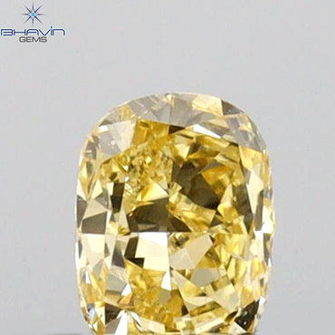 0.23 CT Cushion Shape Natural Diamond Orange Yellow Color VS2 Clarity (4.17 MM)