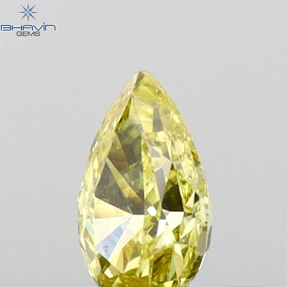 0.22 CT Pear Shape Natural Diamond Green (Chameleon) Color VS1 Clarity (4.80 MM)