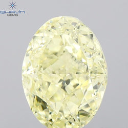 1.01 CT Oval Shape Natural Diamond Yellow Color I1 Clarity (7.00 MM)