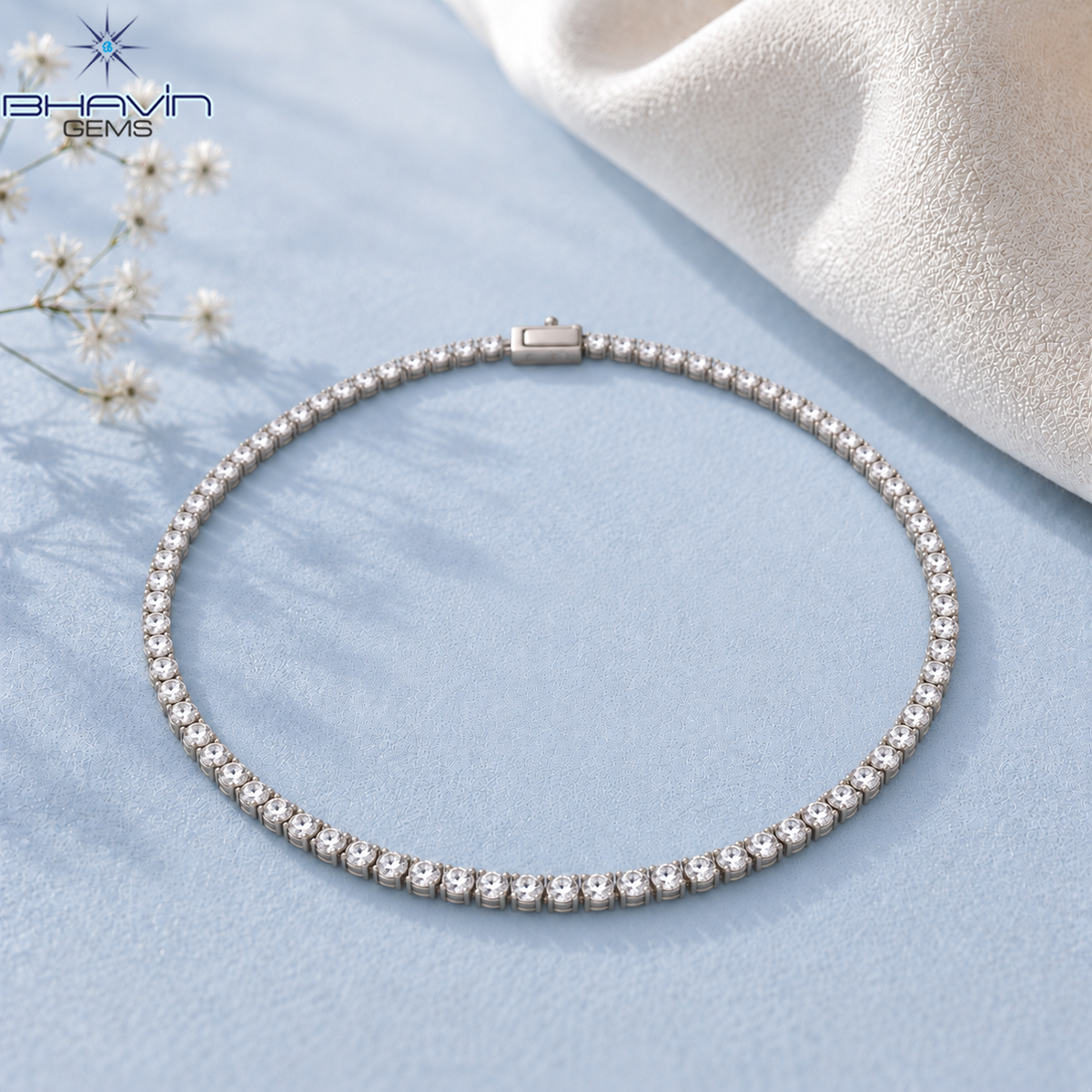 Classic Round Diamond Tennis Necklace