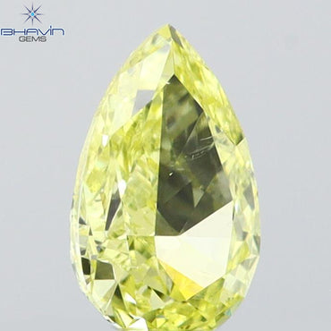 0.31 CT Pear Shape Natural Diamond Yellow Color VS2 Clarity (5.37 MM)