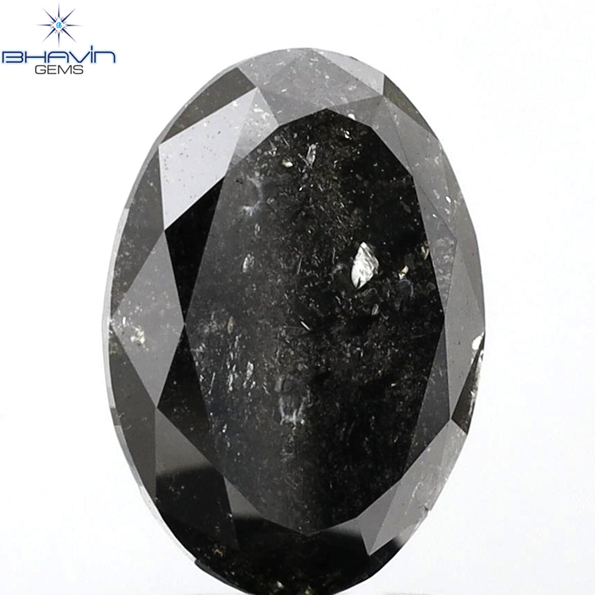 2.82 CT オーバルシェイプ 天然ダイヤモンド ソルト＆ペーパーカラー I3 クラリティ (10.54 MM)