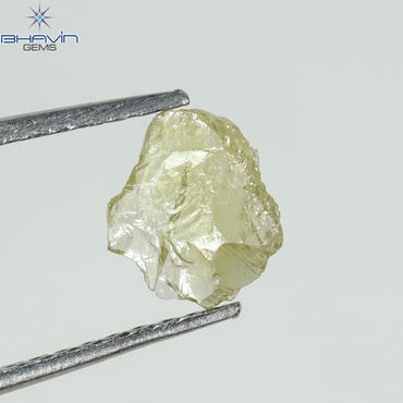 0.41 CT Rough Shape Natural Diamond Yellow Color I2 Clarity (6.44 MM)